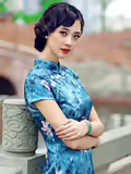 雨后的荷塘苔藓旗袍美丽美丽的江南