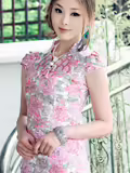 旗袍惊人的年轻模特腿好身材