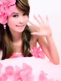 美丽的花女孩幸福的微笑