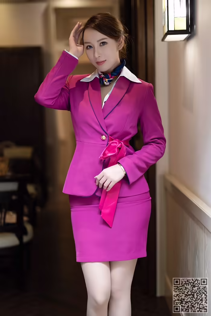 空姐、尤妮丝、开档肉丝、真空露出