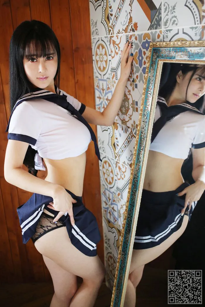 美丽温柔的馆正为温榆学生制服Cai双峰诱人、学生制服、美媛馆、蔡文钰