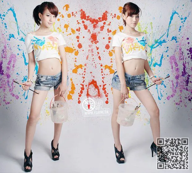 美丽性感的画家美、美女