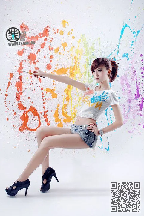 美丽性感的画家美、美女