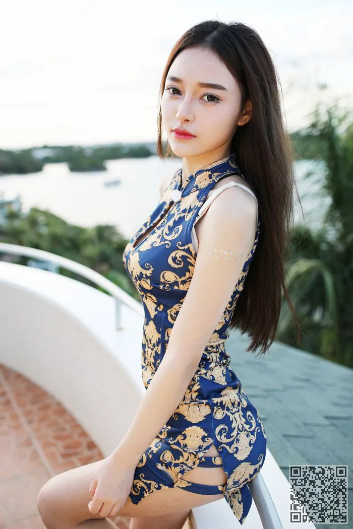 气质美唐Qier旗袍半个优雅的解决方案、唐琪儿、美人