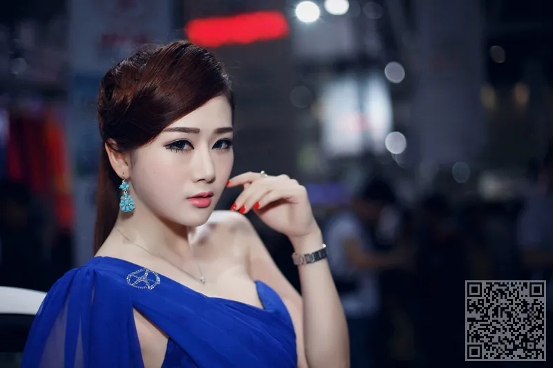 2014年北京车展罗Mengxuan美丽的汽车模型、罗梦轩、美女车模